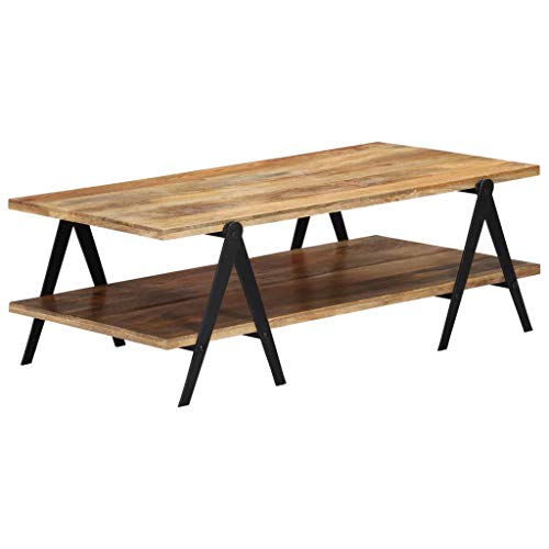 Coffee Table,Office Tea Desk,Living Room Center Table,Dining-Table,Rustic Table,Rectangle Table,With 2 Layers,Perfect for Library, and Resting Room, Office, 45.3