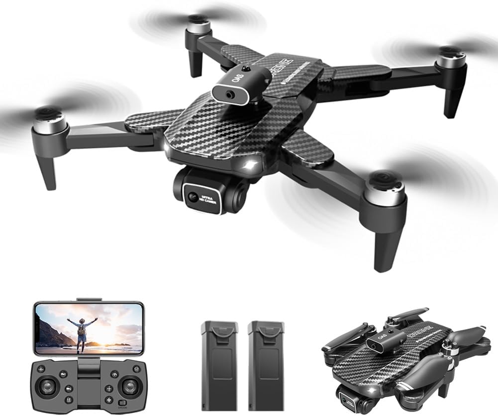 4K Camera Drone for Adults and Kids, Mini Drone for Boys Girls, Beginner RC Quadcopter Dual Camera Drone with WiFi FPV Live Video, Foldable, Carrying Case, Adjustable Lens, One Key Take Off/Land, Brushless Motor, Long Flying Time, Headless Mode, Carb