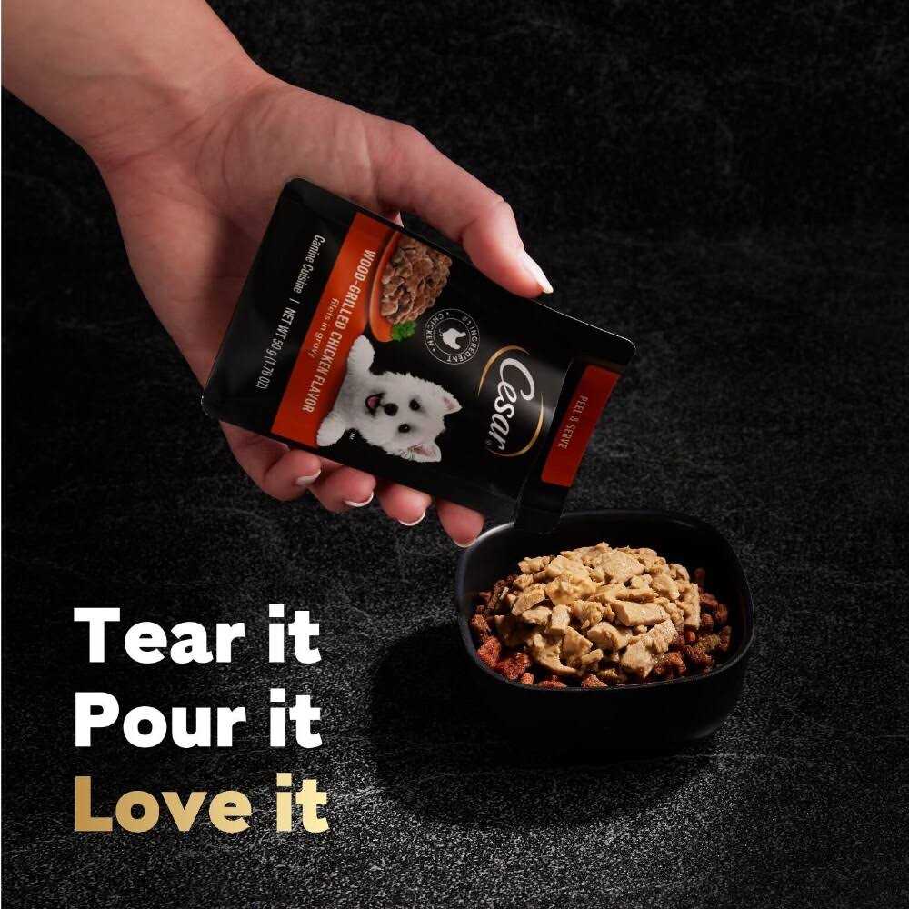 Cesar Filets in Gravy Wet Dog Food Wood-Grilled Chicken Flavor - Pet Supplies online store