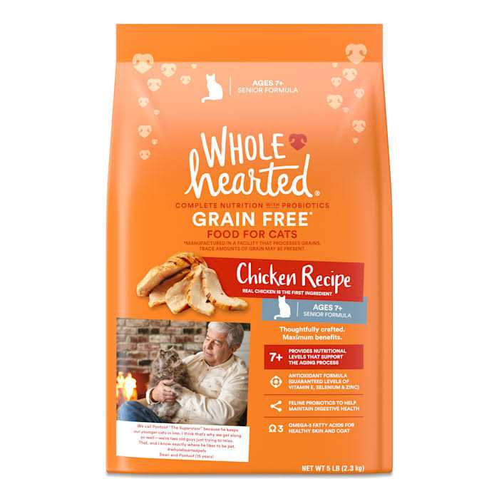 WholeHearted Grain Free Senior Chicken Recipe Dry Cat Food - Pet Supplies online store