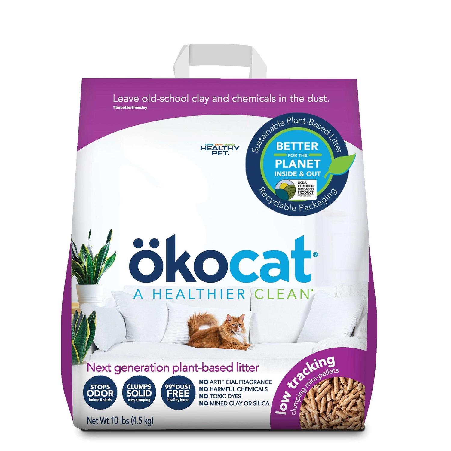 Okocat Low Tracking Clumping Mini Pellets Wood Cat Litter - Pet Supplies online store