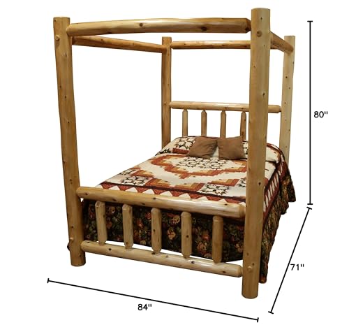 Aspen Log King Canopy Bed