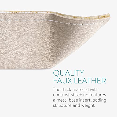 Navaris Faux Leather Tray Set - 2 Valet Organizer Trays, Key Dish, Everyday Catch all Tray for Entryway Table - Store Keys, Change, Wallet, Phone - Valet Remote Tray for Men, Brown