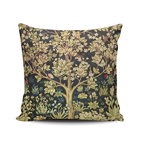 Pillowcase Home Sofa Decorative William Morris Tree of Life Floral Vintage Art 26X26 Inch European Throw Pillows Case Cushion Covers Double Sided Printed