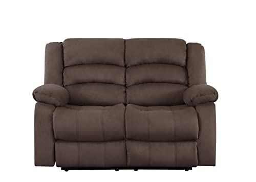 Winthrop Microfiber Modern Reclining Living Room Sofa, Beige