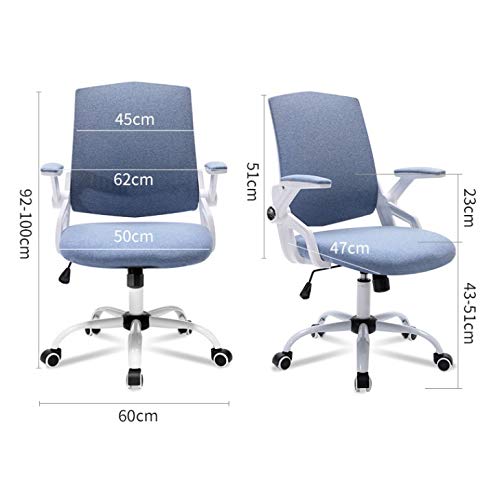 Mid Back Mesh Office Chair Ergonomic Swivel Mesh Computer Chair Flip Up Arms with Lumbar Support Adjustable Height Task Chair