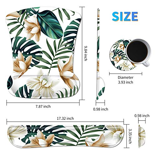 4Pcs Memory Foam Keyboard Mouse Wrist Rest Pad + Gaming Desk Mat 31.5