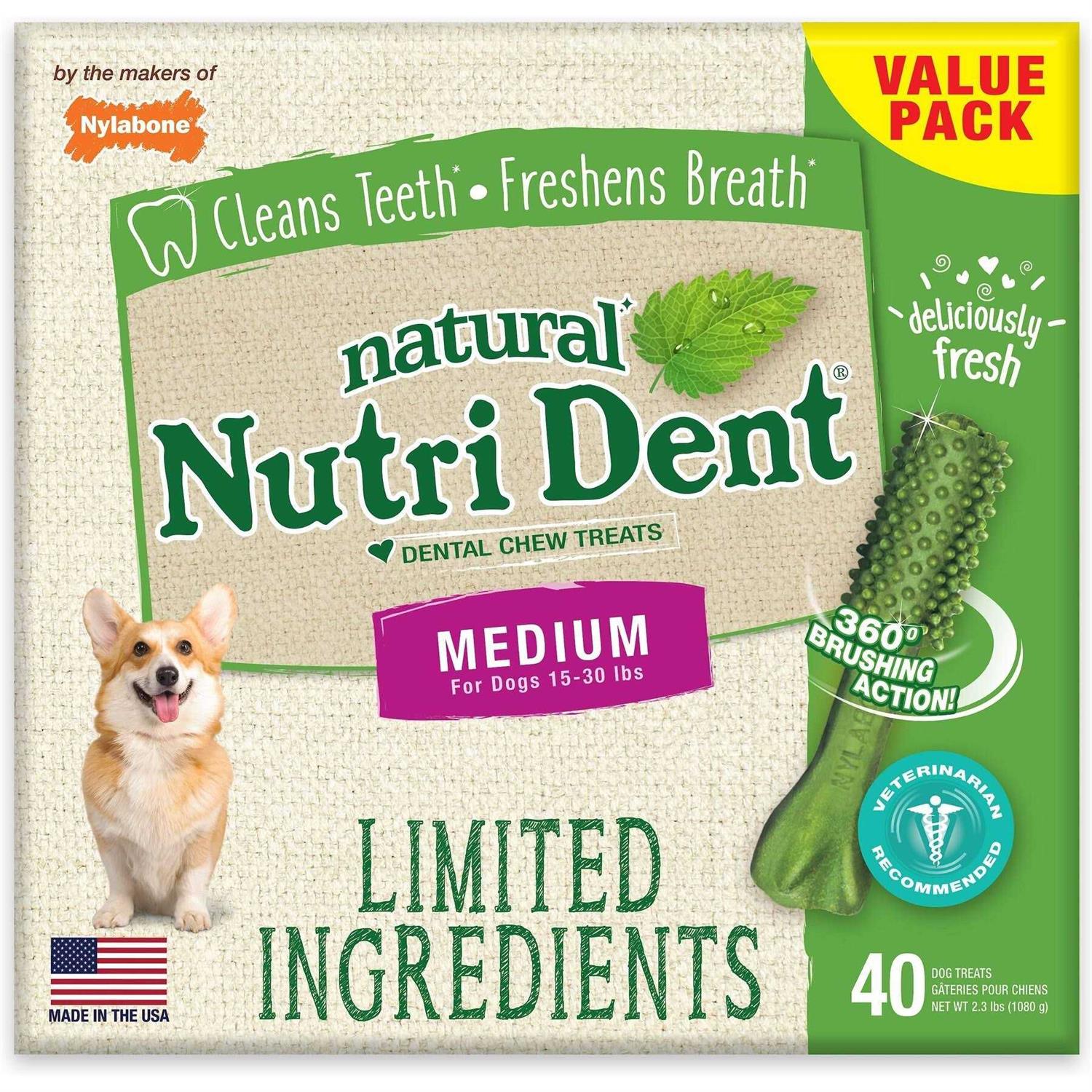 Nylabone Natural Nutri Dent Fresh Breath Dental Chews - Pet Supplies online store