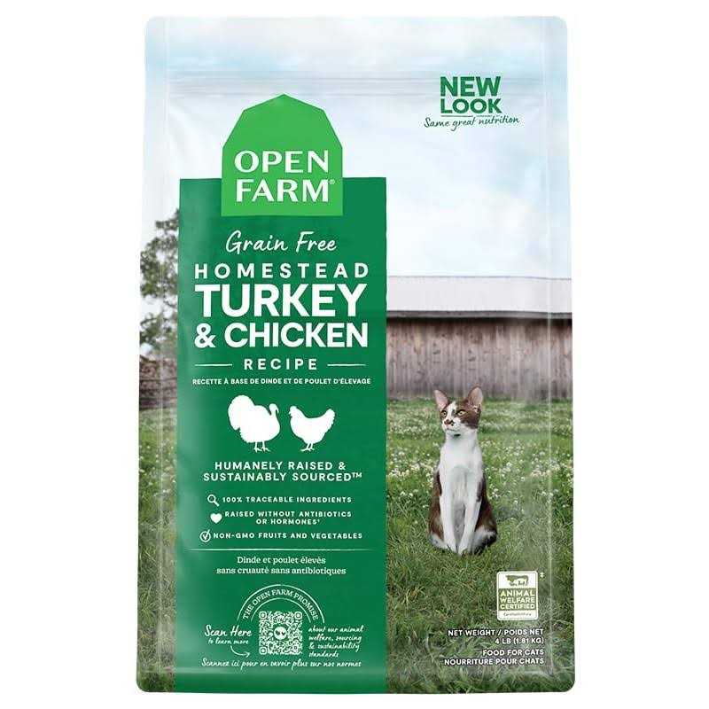 Open Farm Homestead Turkey & Chicken Grain Free Dry Cat Food 2lbs - Pet Supplies online store