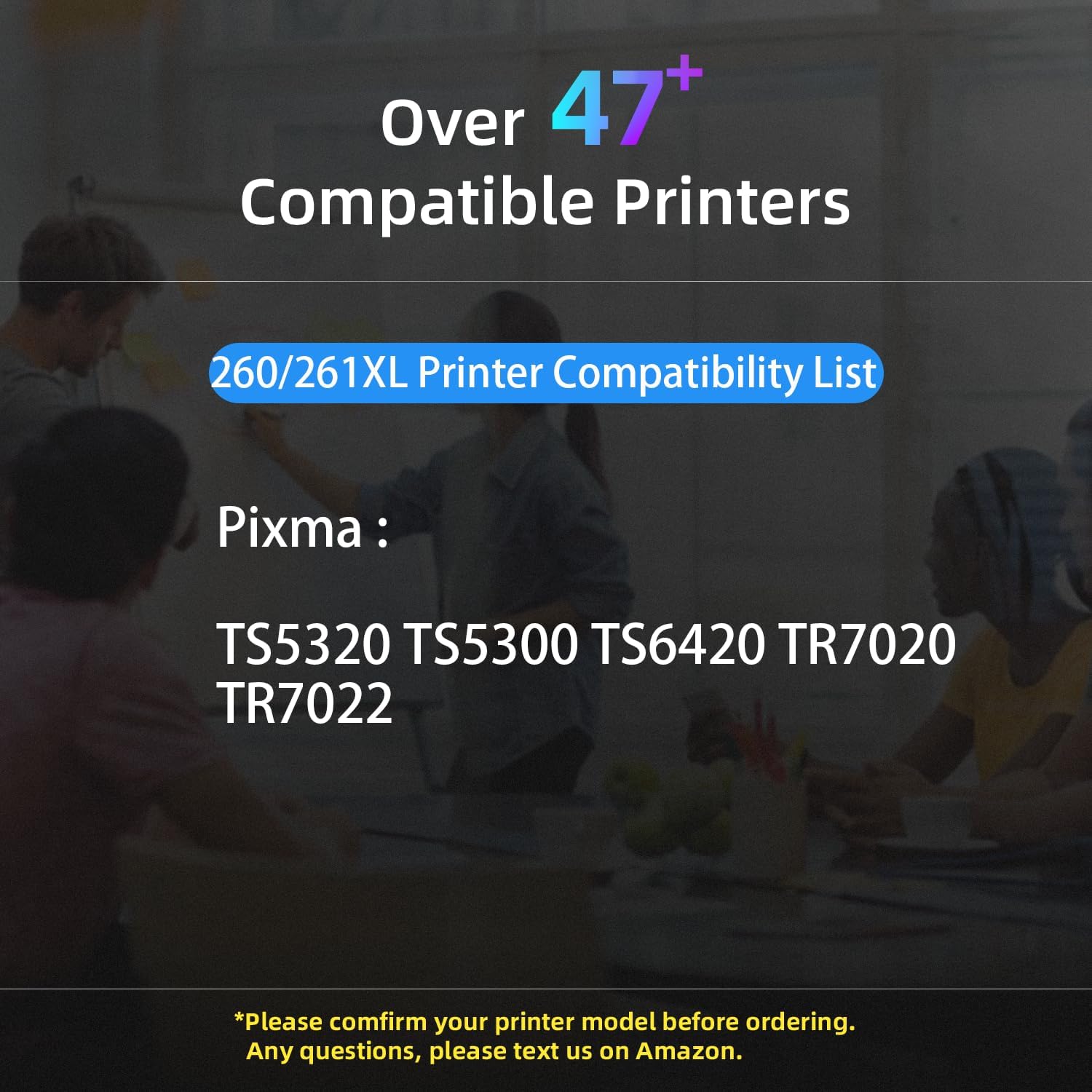 PG-260XL CL-261XL Ink Cartridge Replacement for Canon 260 261 Ink Cartridges for Canon Pixma TR7020 TS6420 TR7022 TS5300 TS5320 Printer (1 Black,1 Color)