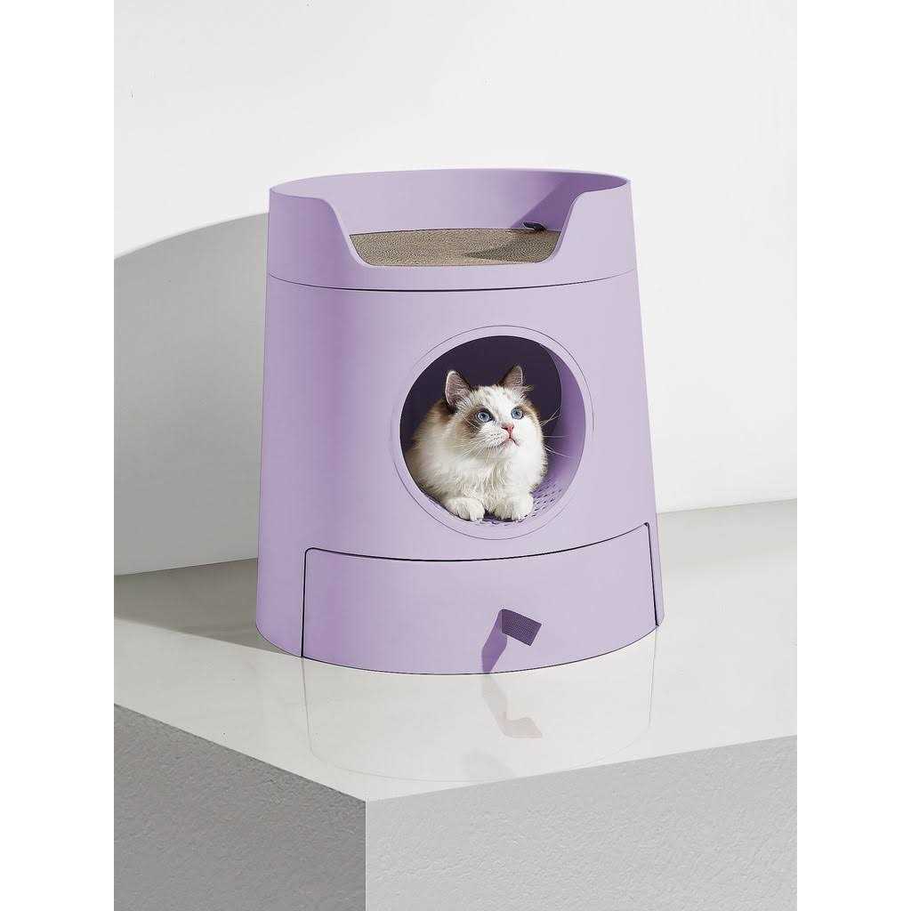 Michupet XL Castle 2-in-1 Cat Litter Box with Scratch Basin - Pet Supplies online store