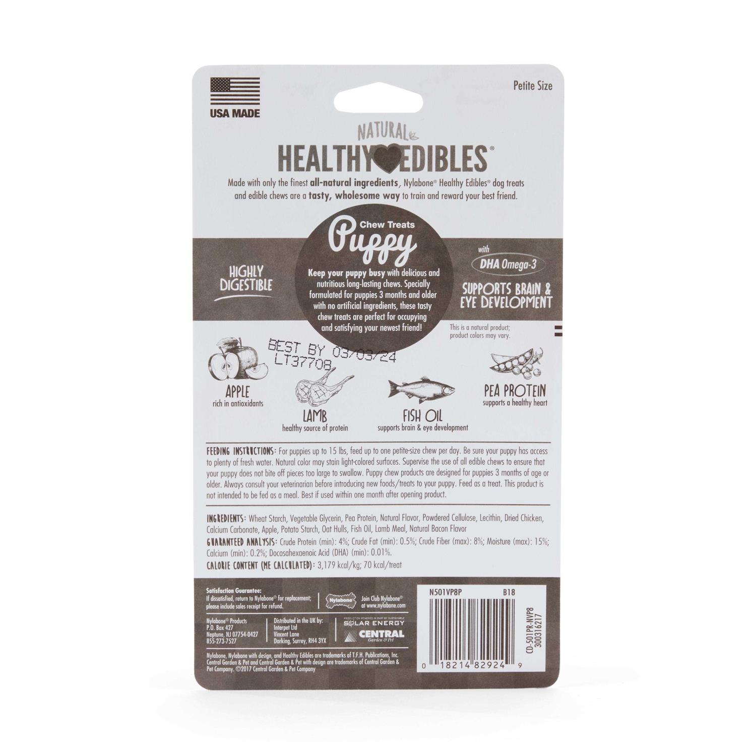 Nylabone Healthy Edibles Puppy Chew Treats - Pet Supplies online store