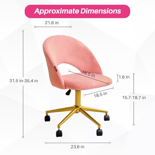 Redlife Velvet Vanity Chair Accent Chair, Chair for Vanity, Vanity Chair no Wheels, Makeup Vanity Chair with Metal Legs, Chair for Bedroom, Living Room, Makeup Room, Dressing Room (Beige)