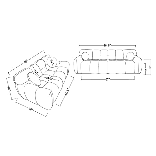 Modern Cloud Couch, 65