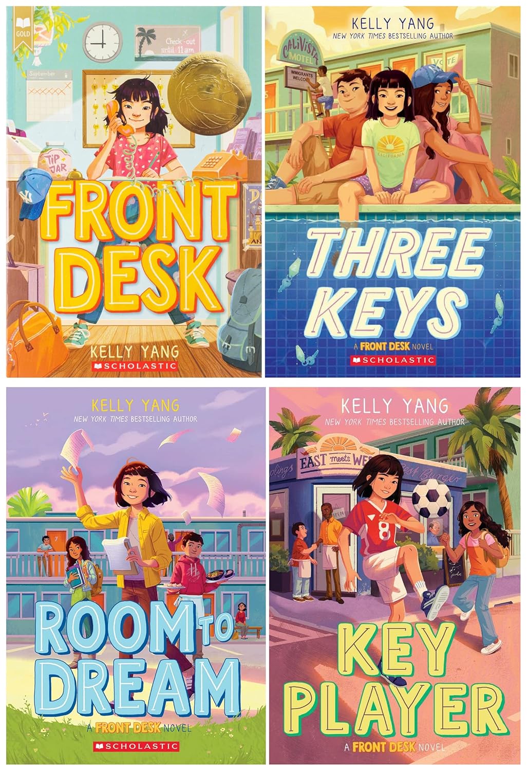 Front Desk 4 Books Set By Kelly Yang - Front Desk, Three Keys, Room to Dream, Key Player (Paperback)