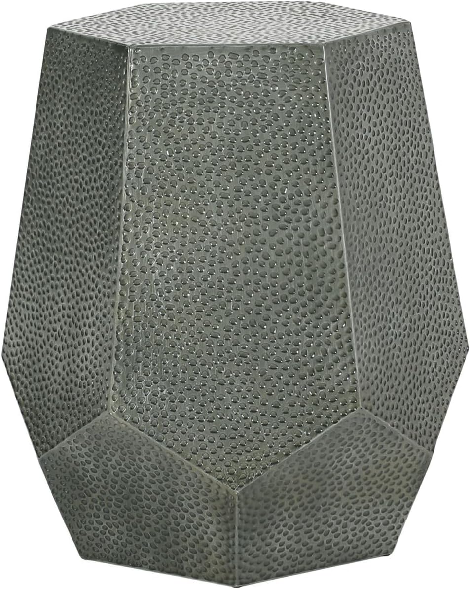 Modern Metal Hammered Geometric Side Table, Side Table 20