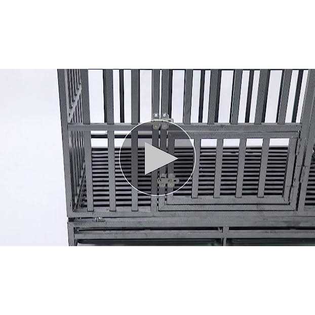 SMONTER Heavy Duty Strong Metal Dog Cage Pet Kennel Crate Playpen Wheels - Pet Supplies online store