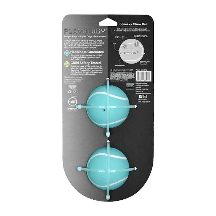 Playology Squeaky Chew Ball Dog Toy - Pet Supplies online store