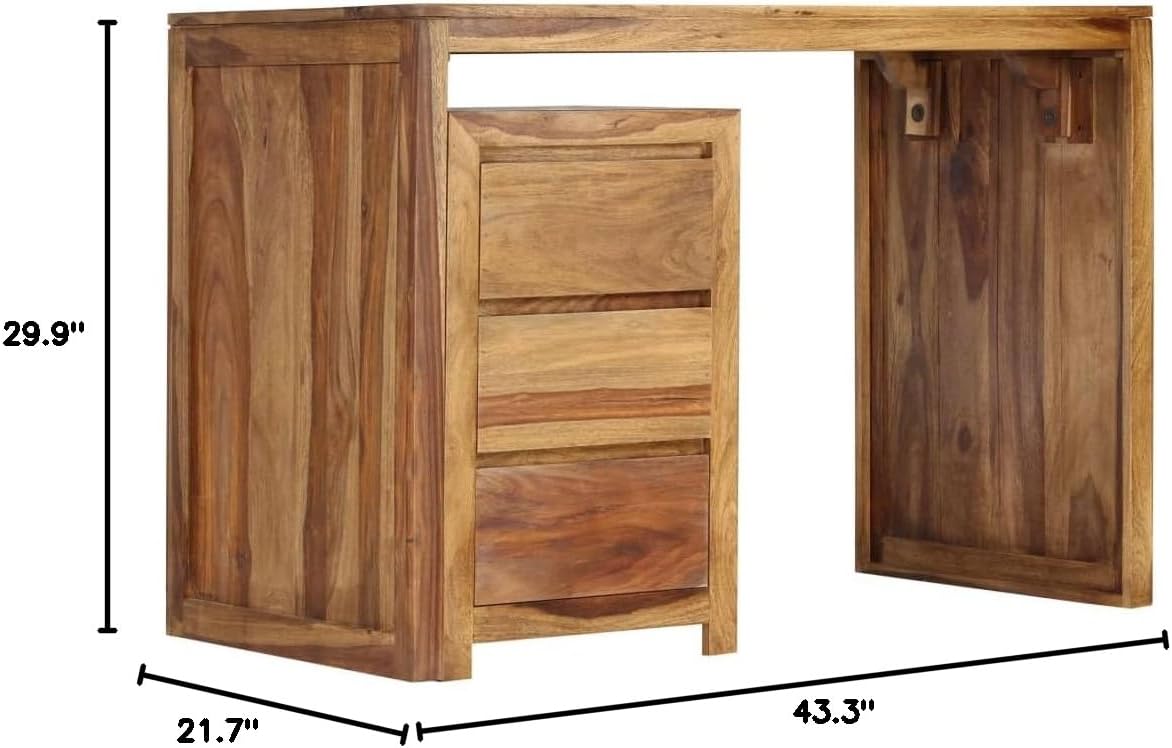 Writing Table Solid Sheesham Wood,Study Desk,Dorm Desk,Reading Tables,Desk for Bedroom,Dressing Table,Storage Tables,Wooden Table,for Office,Bedroom,Living Room,43.3
