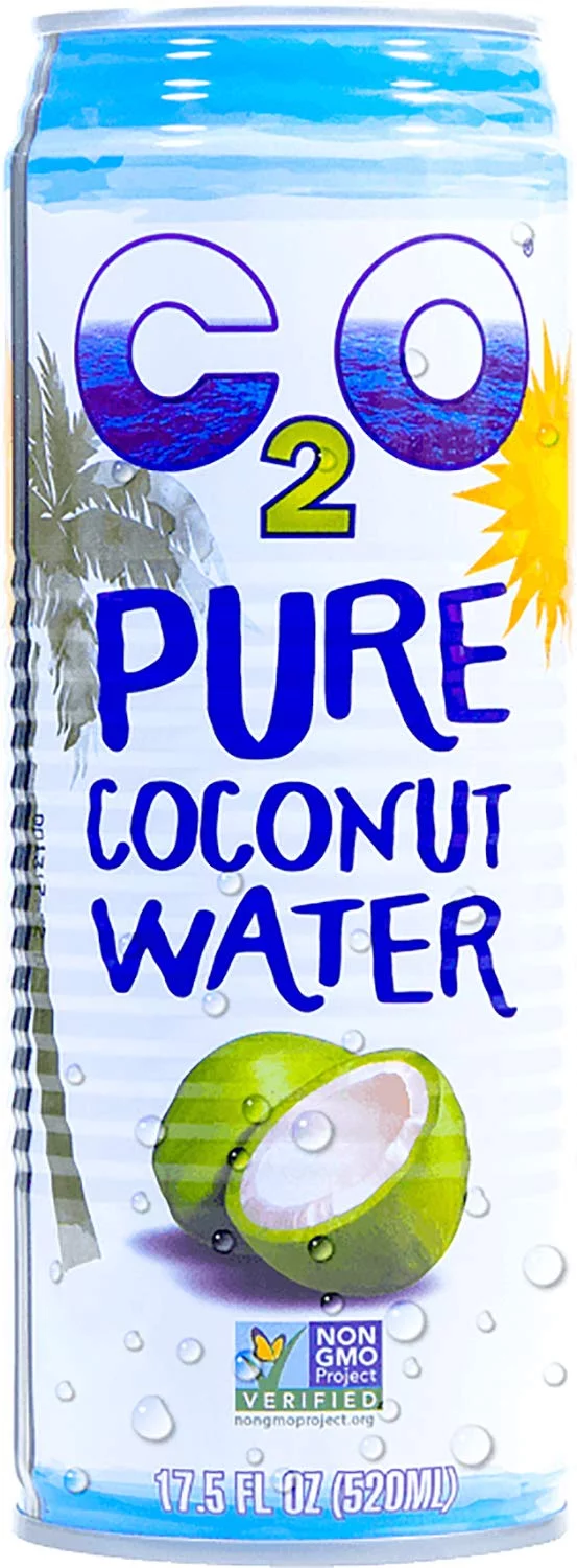 C2O Pure Coconut Water | Plant Based | Non-GMO | No Added Sugar | Essential Electrolytes | 17.5 FL OZ (Pack of 12)