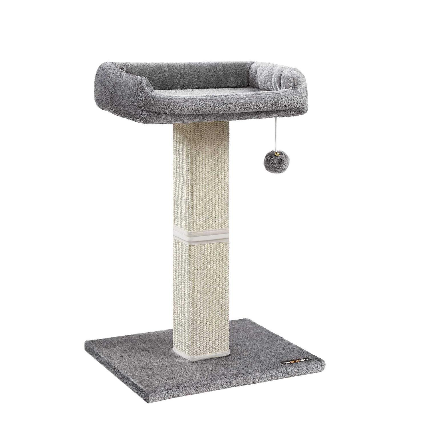 Feandrea Cat Scratching Post Cat Scratcher with 15.7 x 11.8 Inches Plush Perch - Pet Supplies online store