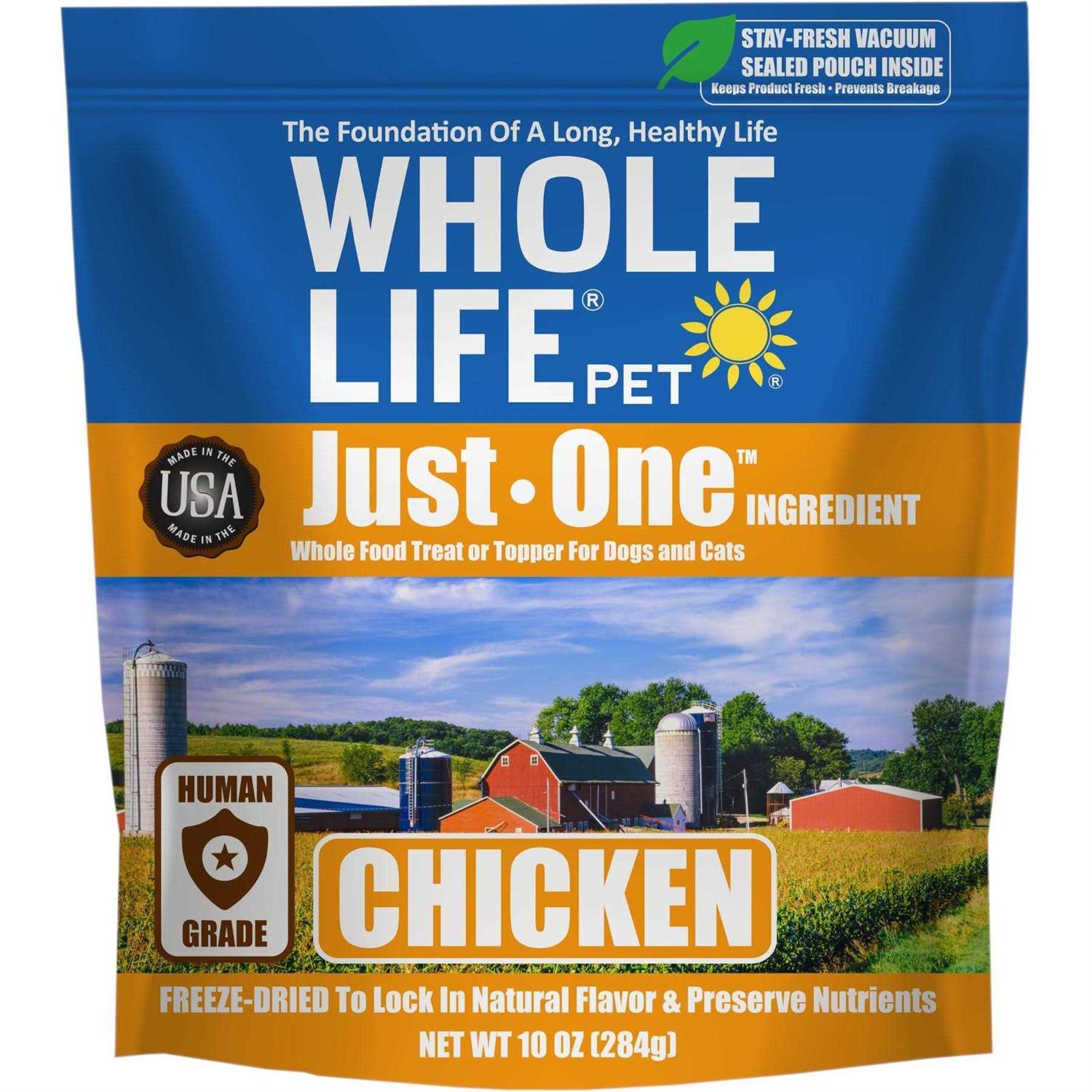 Whole Life Pet Just One Ingredient Freeze-Dried Chicken Dog Treats - Pet Supplies online store