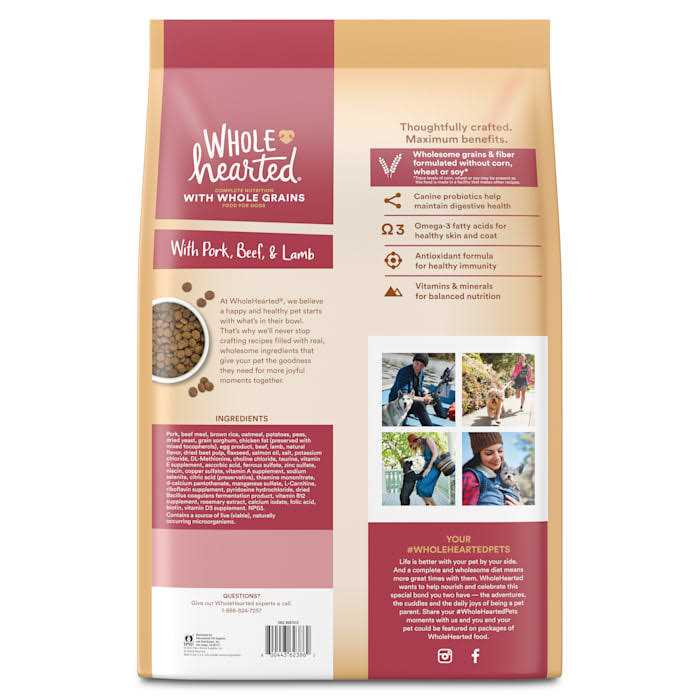 WholeHearted Whole Grains with Pork Beef & Lamb Dry Dog Food - Pet Supplies online store