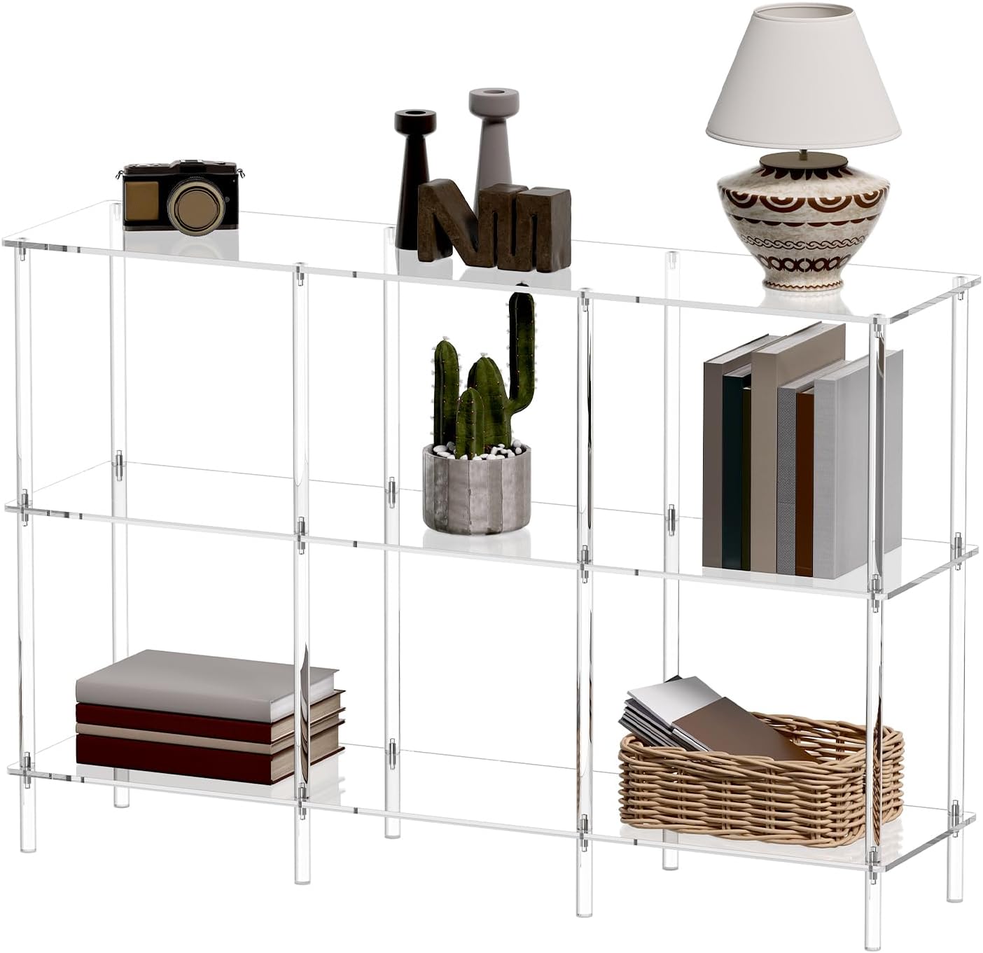 Acrylic Horizontal Bookshelf, 11.8
