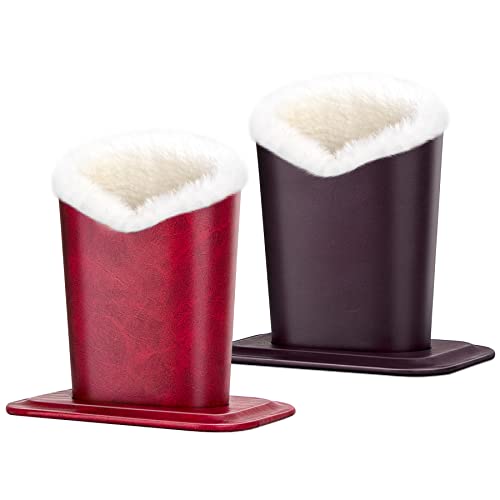 2 Pcs a Set, Plush Lined Eyeglasses Holder Stand Case Protective Glasses Case for Desks