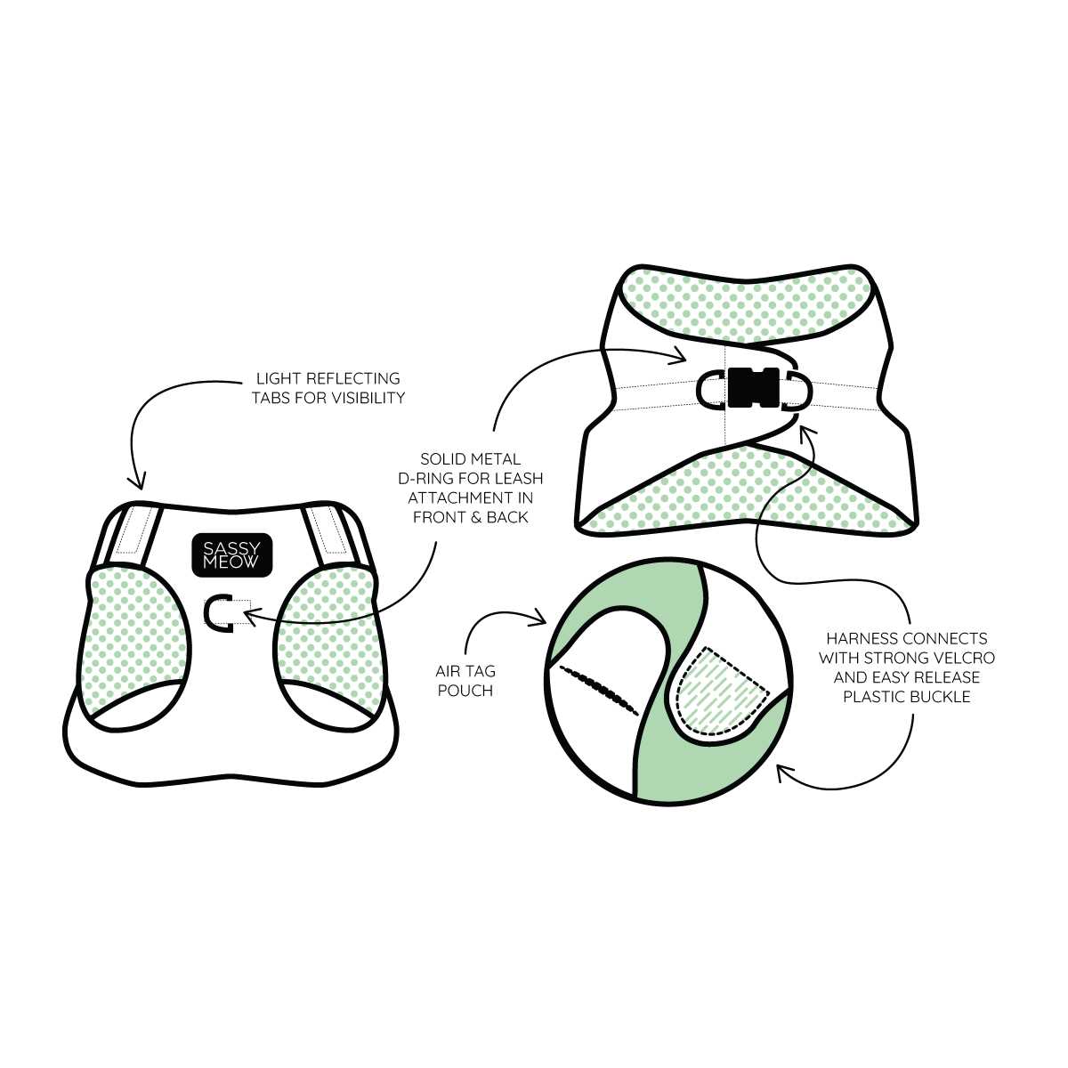 Cat Step-In Harness Sassy Woof - Pet Supplies online store