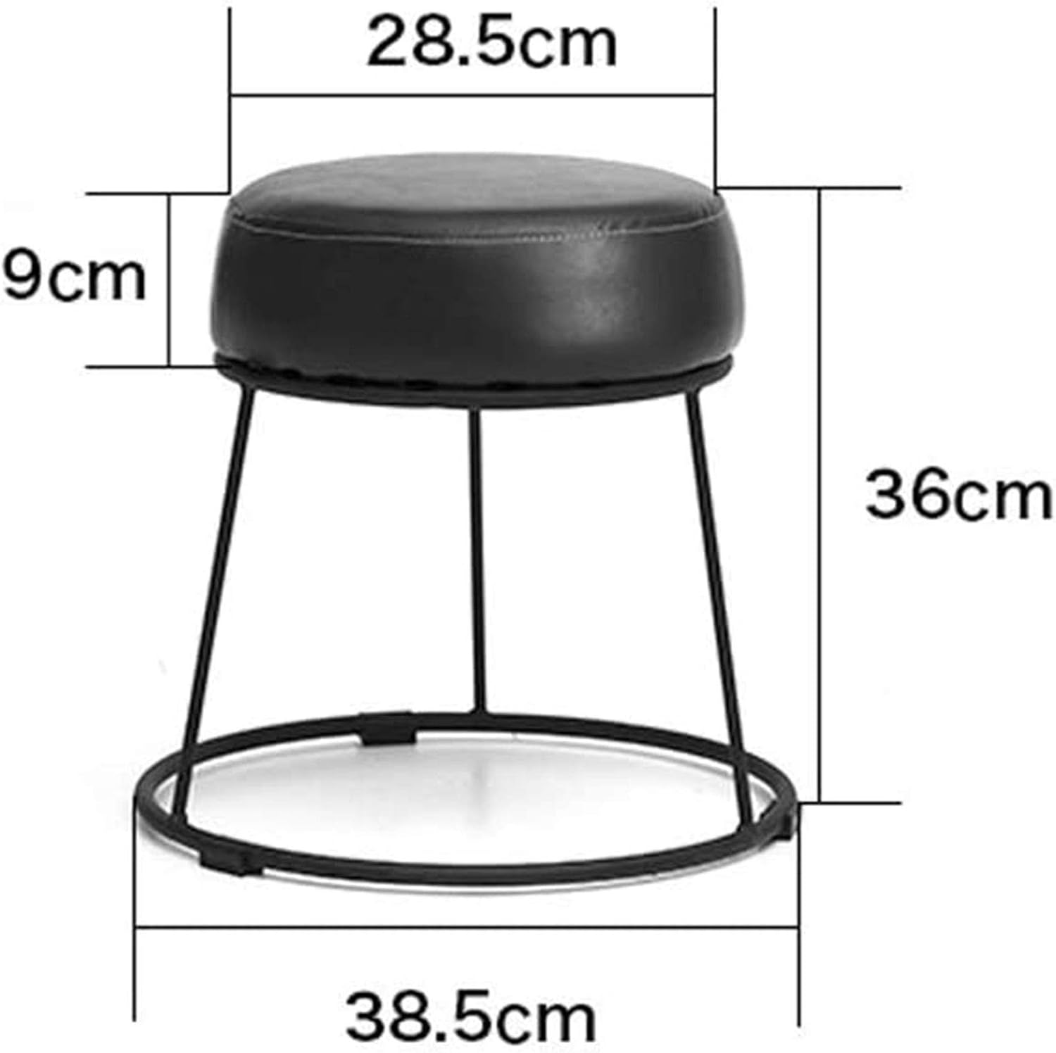 GeRRiT Footstool Foot Stool Dressing Table Footrest Sofa Stool,Home Fashion Wrought Iron Leather Stool Living Room Change Shoes Stool Dining Stool Bedroom Makeup Stool 28.5×36cm Seat Stor, Yellow