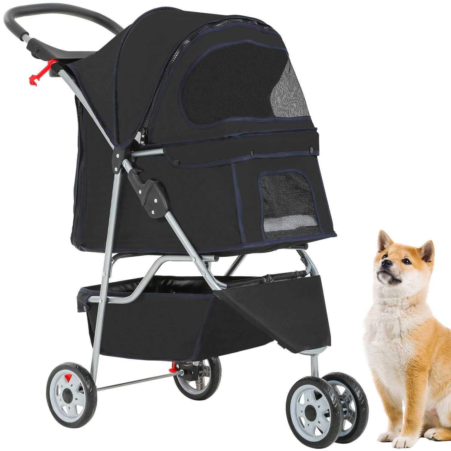Bestpet Pet Stroller Cat Dog Cage Stroller Travel Folding Carrier - Pet Supplies online store