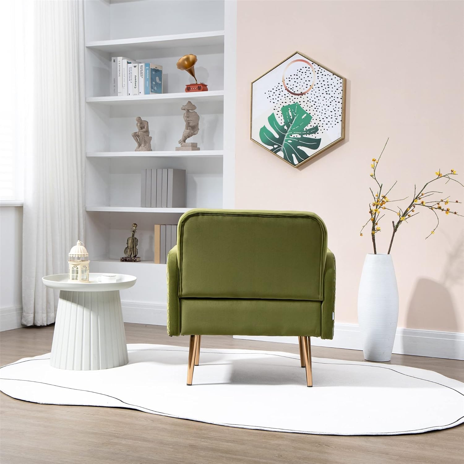 Imperial Concubine Chair Leisure Chair/Accent Chair for Club Bedroom Living Room Meeting Room Office Study Green