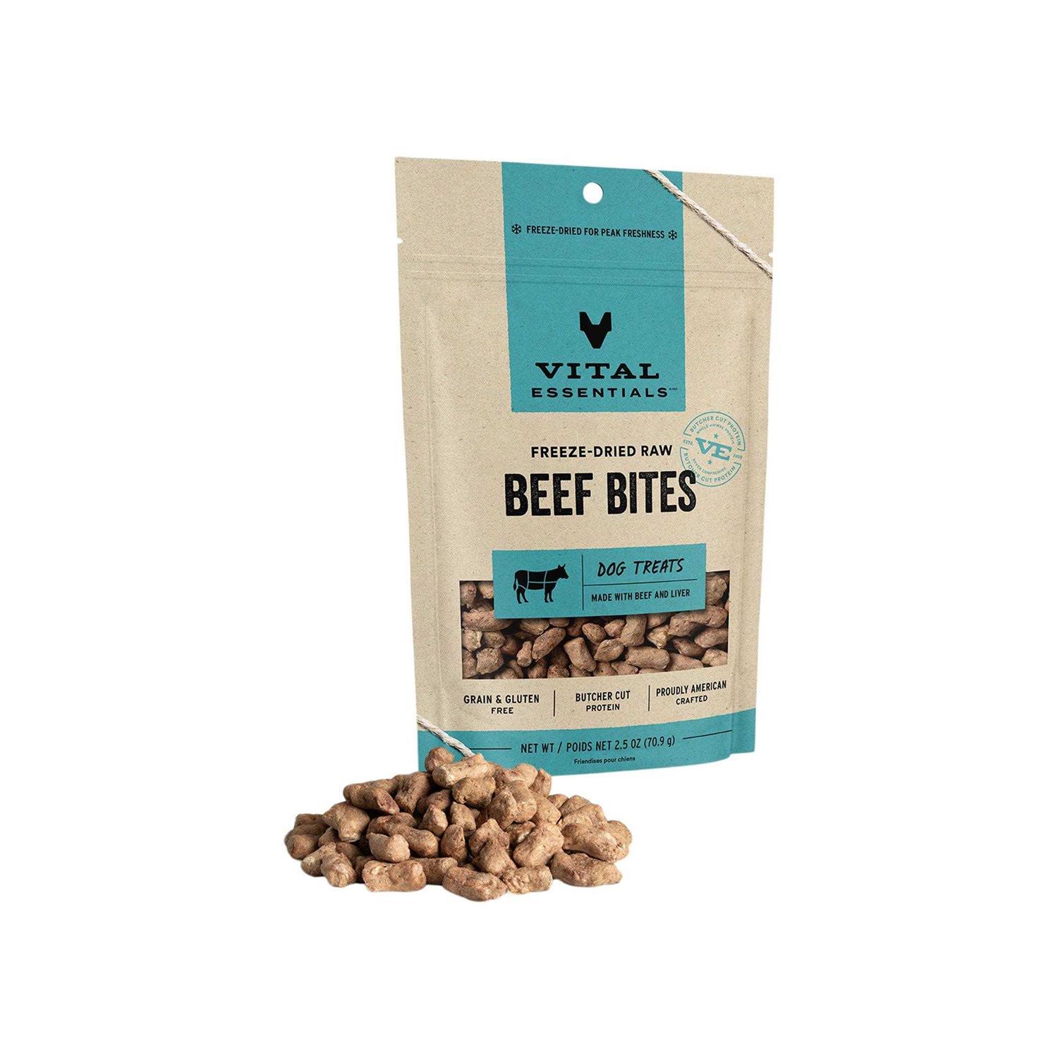 Vital Essentials Dog Treats Freeze Dried Beef Bites - Pet Supplies online store