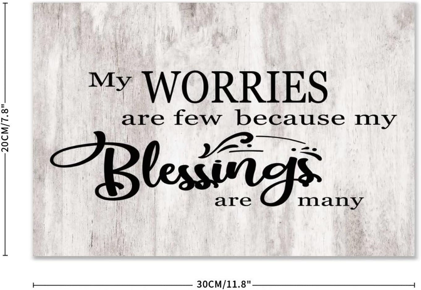 My Worries are Few Because My Blessings are Many Funny Coffee Bar Sign Kitchen Pantry Office Cubicle Decor Modern Farmhouse Hanging Signs Wood Wall Art Home Decorations 12x8In