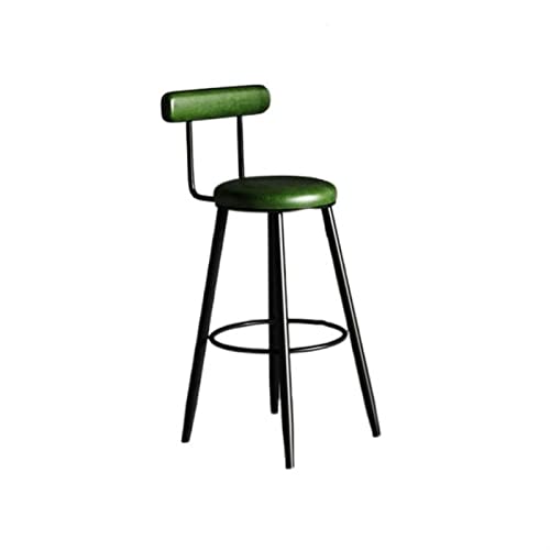 EARSHOT Bar Stools Nordic Bar Chair Home Kitchen High Stool Modern Fashion Cafe Decoration High Chair with Backrest Leisure Bar Chair Counter Stools(Color:Green)