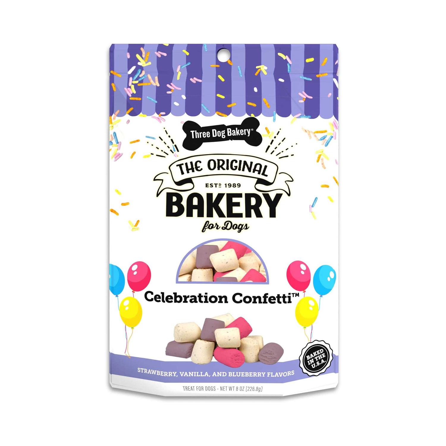 Three Dog Bakery Celebration Confetti Bites Dog Treats - Pet Supplies online store