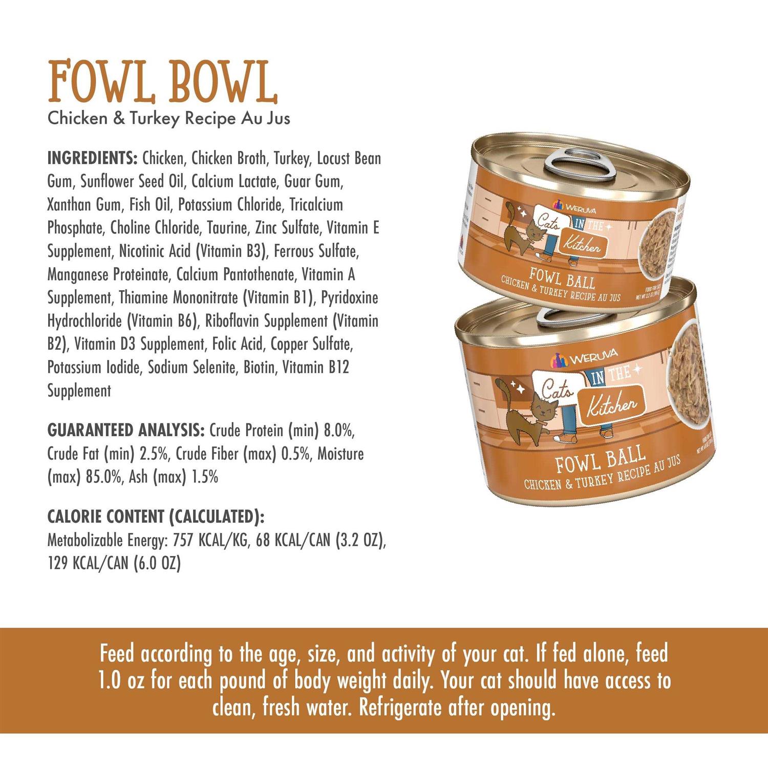 Weruva Cats in The Kitchen Fowl Ball Cat Food - Pet Supplies online store
