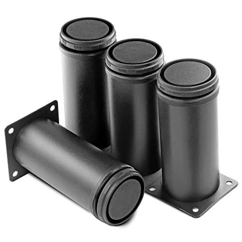 12 Inch Metal Furniture Legs Stainless Steel Adjustable Legs White Metal Legs Round Cabinet Legs for Coffee Table Cabinet Desk Sofa Shelves, Pack of 4