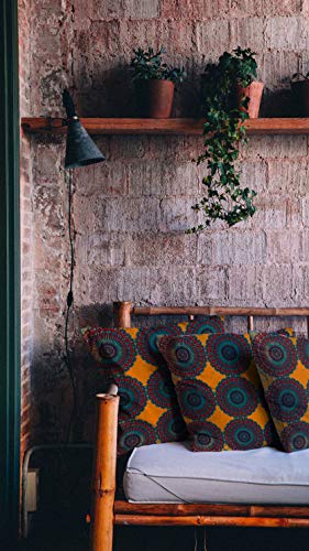 Boho Outdoor Pillows SET of 2 Orange 16 Inch Indoor/Outdoor Pillows Moroccan Bohemian Style Decorative for patio