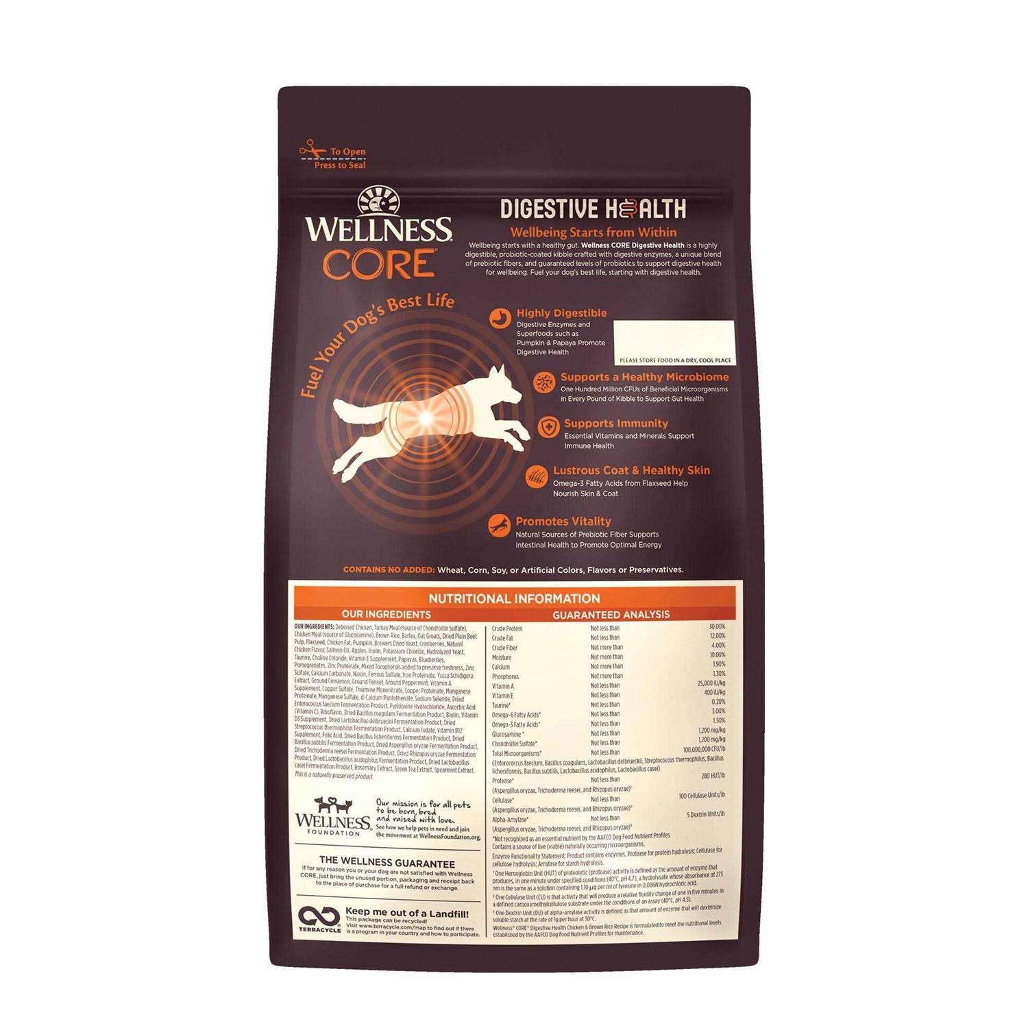 Wellness Core Digestive Health Dry Dog Food Recipe - Pet Supplies online store