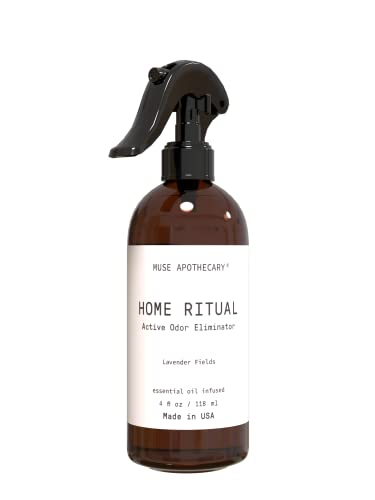 Muse Apothecary Home Ritual Active Odor Eliminator Spray - Odor Eliminator for Home - Furniture Deodorizer Spray & Bathroom Odor Eliminator - Essential Oil Air Freshener - 8oz, Mediterranean Citrus 1
