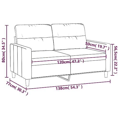 2-Seater Sofa Light Gray 47.2
