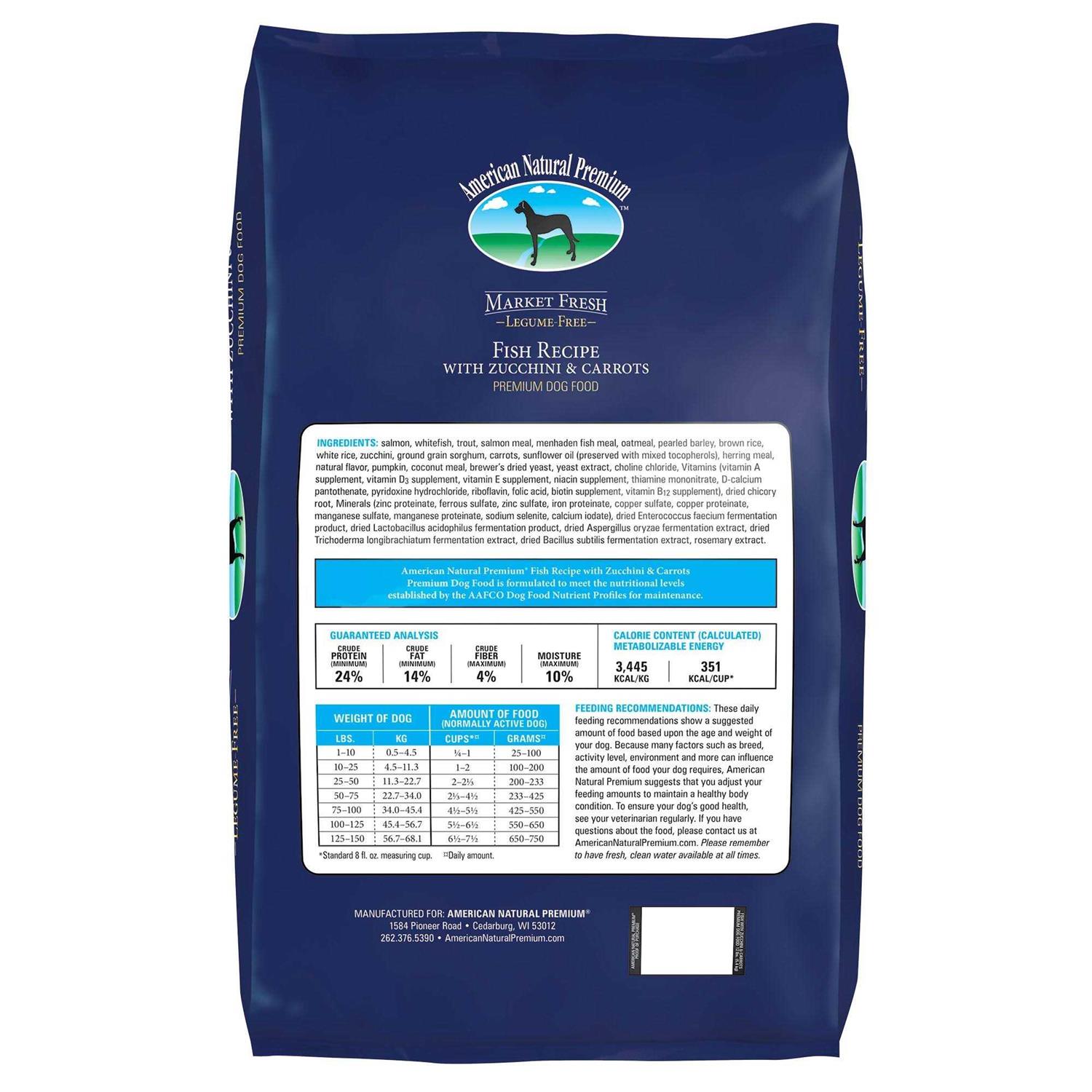 American Natural Premium Market Fresh Fish Recipe with Zucchini & Carrots Dry Dog Food - Pet Supplies online store