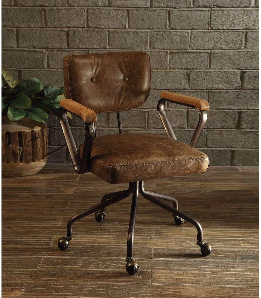 Hallie Office Chair in Vintage Whiskey Top Grain Leather 92410