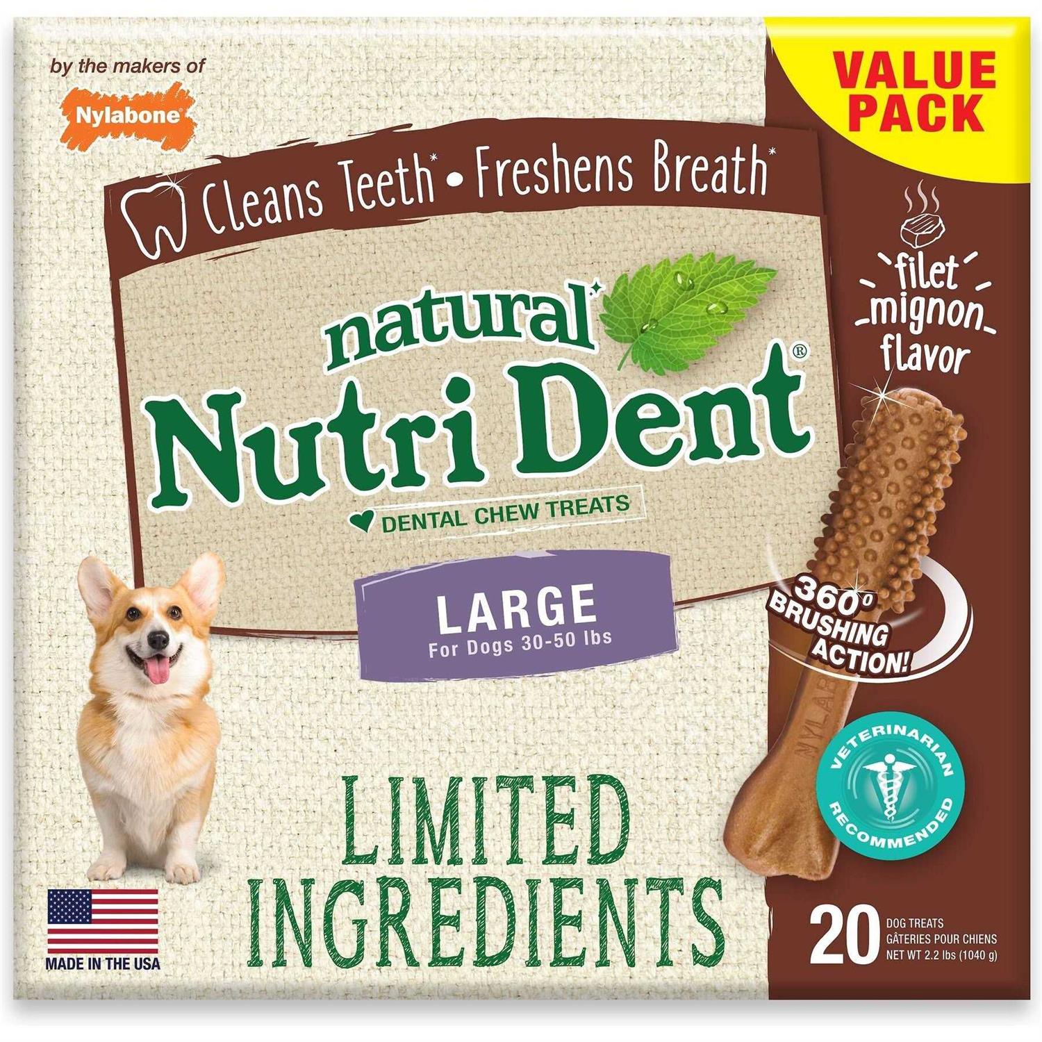Nylabone Nutri Dent Dental Chews Filet Mignon - Pet Supplies online store