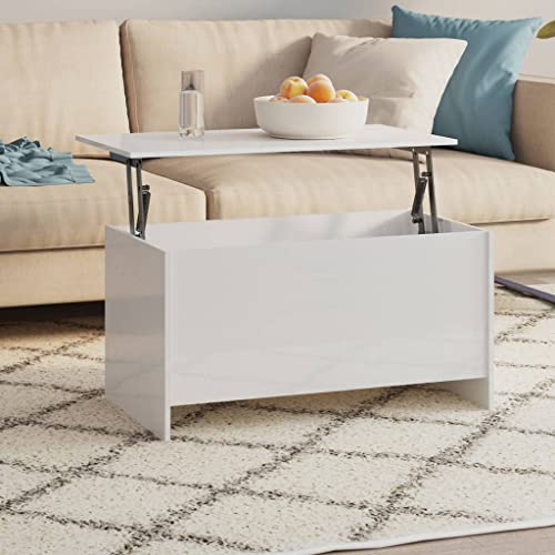 Coffee Table High Gloss White 40.2