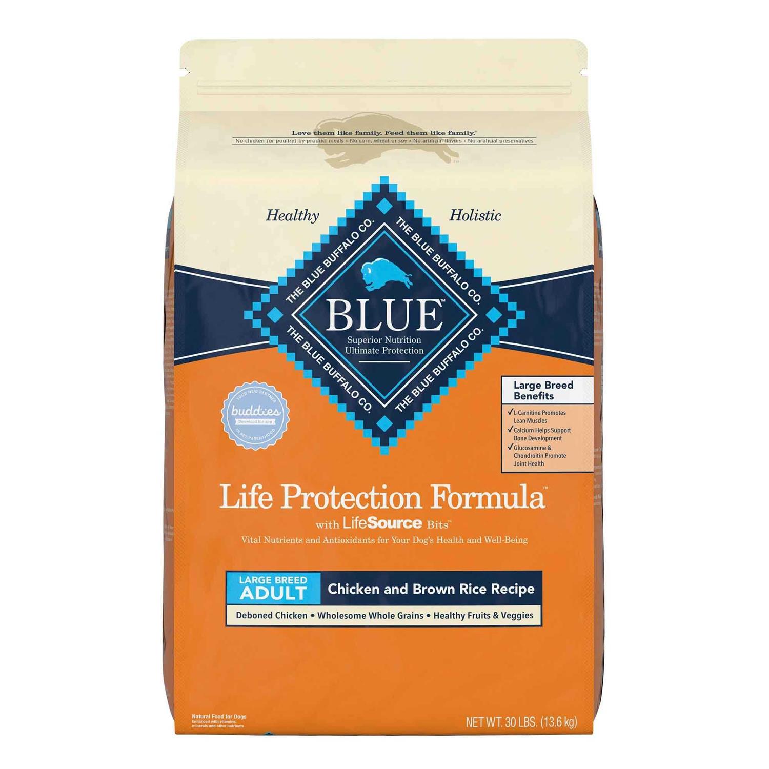 Blue Buffalo Life Protection Formula Large Breed Adult Chicken & Brown Rice Recipe Dry Dog Food - Pet Supplies online store