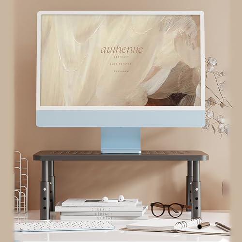 Computer Monitor Stand for Desk 3 Height Adjustable Monitor Riser Screen Floor Stand for Office Desk, Black