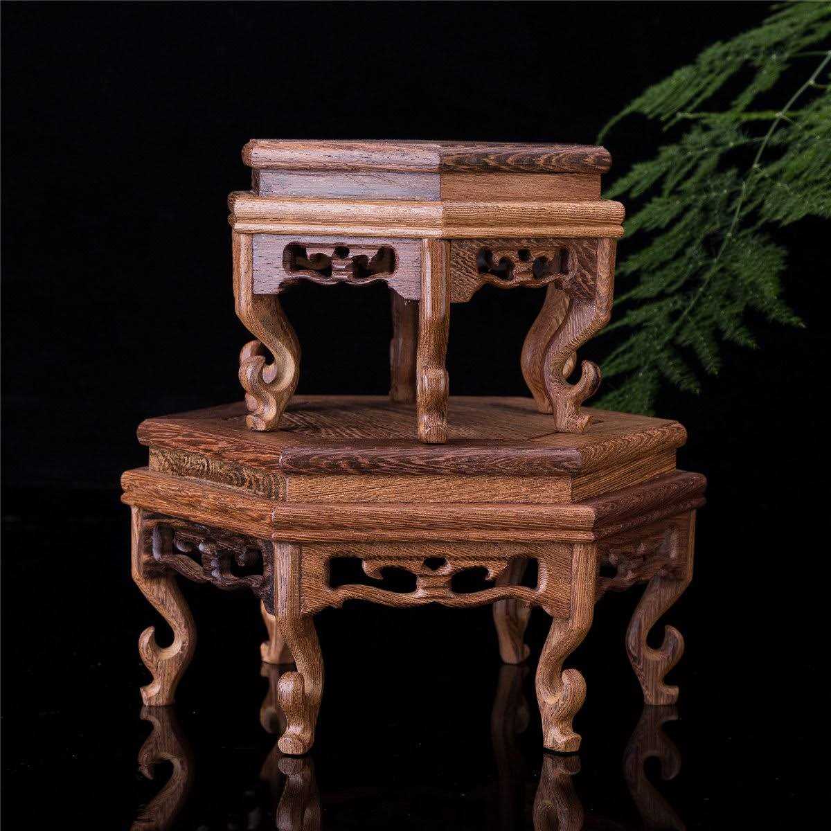 Beautiful Hand Craft Hexagon Rosewood Oriental Fishbowl Vase Stand - Pet Supplies online store